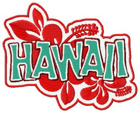 Hawaii badge 2 machine embroidery design