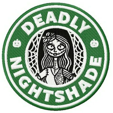 Deadly nightshade machine embroidery design