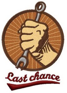 Last chance 2 embroidery design