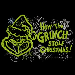 Grinch stole Christmas embroidery design