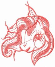 Cute My little pony sketch embroidery design
