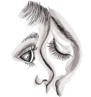 Mother and baby greyscale art embroidery design