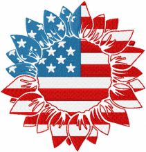 American sunflower embroidery design
