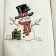 Bath towel with snowman embroidery design