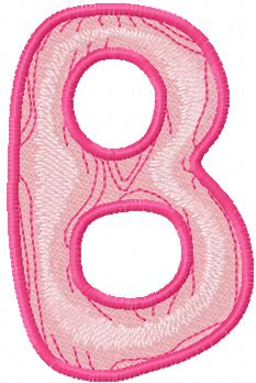 Wooden letter B machine embroidery design