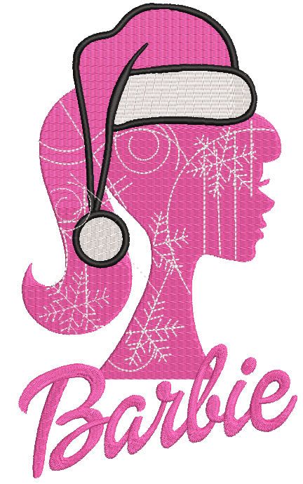 Barbie Santa hat embroidery design