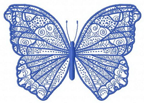 night blue butterfly 2 machine embroidery design