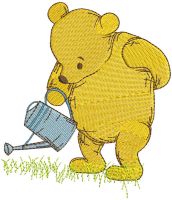 Winnie the pooh gardener free embroidery design