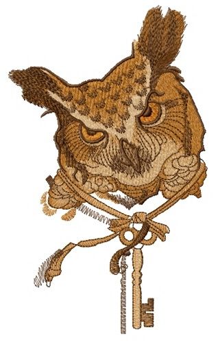 Owl key keeper machine embroidery design