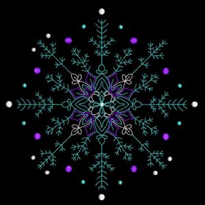 Snowflake Winter ornament embroidery design