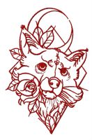 Angry fox 2 embroidery design