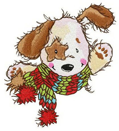 Star dog machine embroidery design