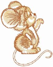 Brown mousekin embroidery design