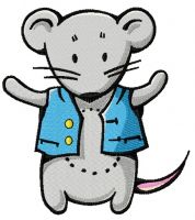 Cute little mouse embroidery design
