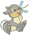 Thumper with dragonfly embroidery design