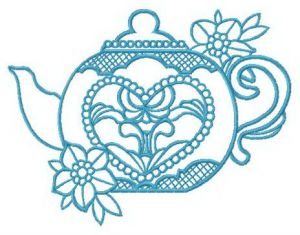 Toy teapot embroidery design