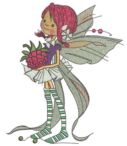 Berry fairy machine embroidery design