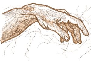 The Creation of Adam embroidery design