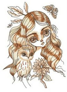 Forest kid embroidery design