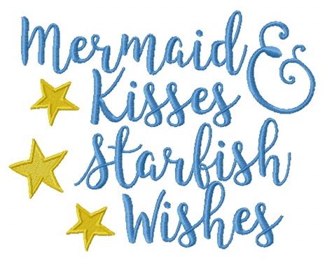 Mermaid & Kisses Starlish Wishes machine embroidery design