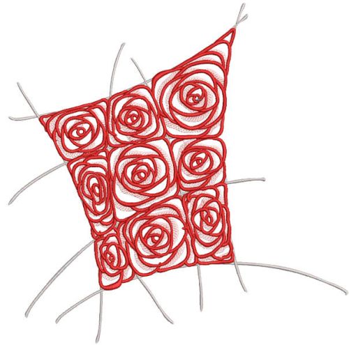 Bouquet of roses abstract embroidery design
