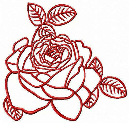 Beautiful rose machine embroidery design