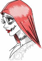 Sally sketch embroidery design