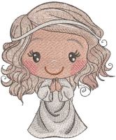 Praying little girl embroidery design