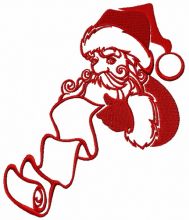 Santa with list of good children 3 embroidery design