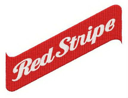 Red Stripe logo machine embroidery design