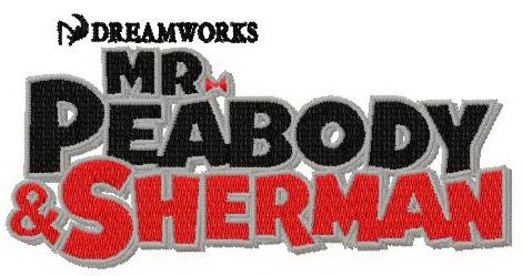 Mr. Peabody and Sherman logo machine embroidery design