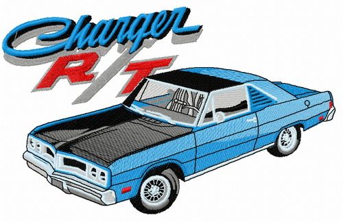 Dodge Charger R/T car machine embroidery design