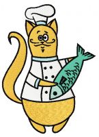 Chef cat 10 embroidery design