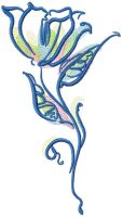 Watercolor flower free embroidery design