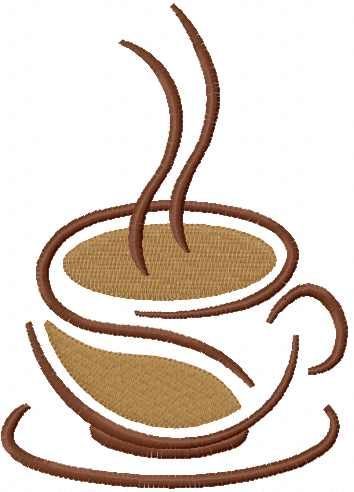 Coffee cup embroidery design 17