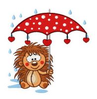 Hedgehog's polka dot style 2 embroidery design