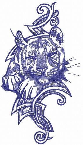 Wild tiger 3 machine embroidery design