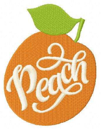 Peach machine embroidery design