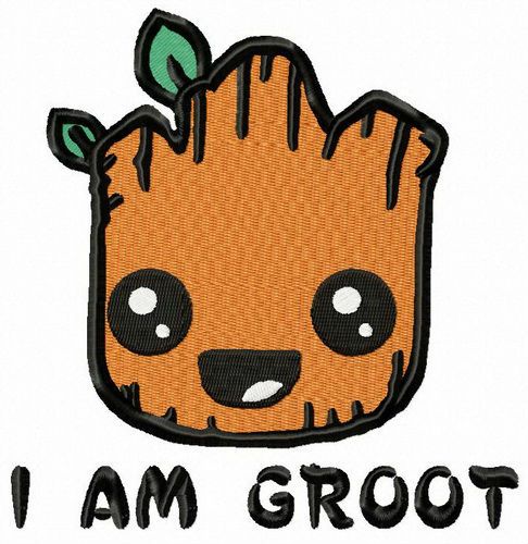 I'm Groot happy machine embroidery design