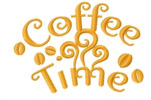 Coffee time 5 embroidery design