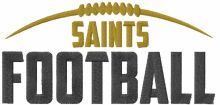 Saints football logo embroidery design