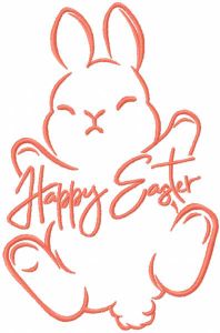 Happy Easter bunny spring charm embroidery design