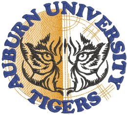 Auburn University Tigers art logo embroidery design