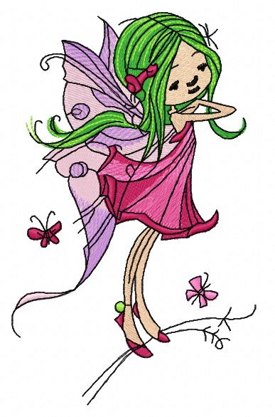 Young fairy 4 machine embroidery design