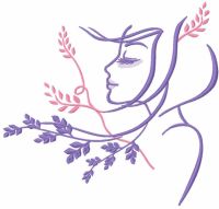 Dreams and wind in her hair embroidery design