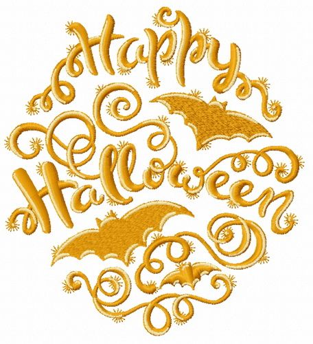 Happy Halloween machine embroidery design