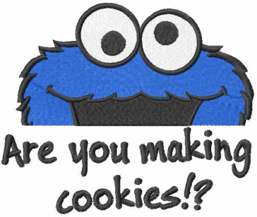 Cookie monster have question embroidery design