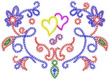 Two flowers modern variant embroidery design