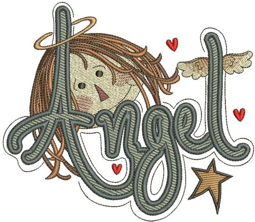 Angel 2 machine embroidery design