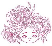 Gorgeous peony wreath embroidery design